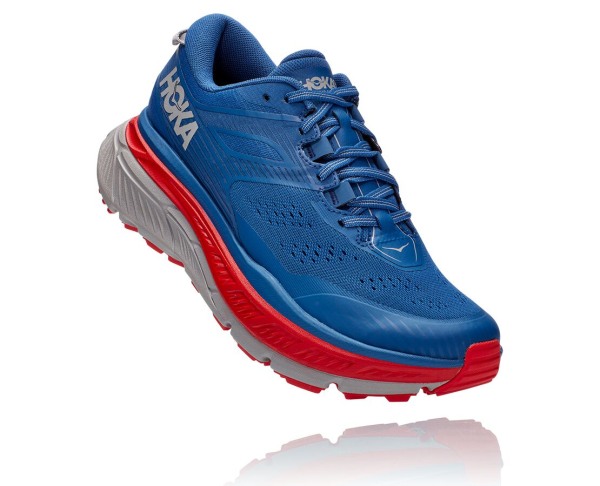 Hoka One One Stinson Atr 6 Mens UK - Dark Blue / Red Trail Running Shoes - CYNGP9501